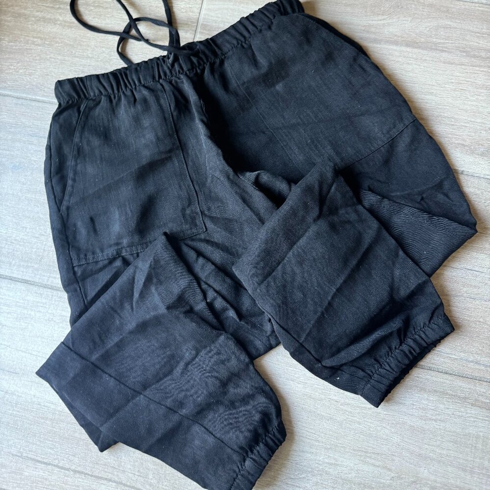 Zara Black Cargo Jogger Pants, Size XS